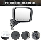 Right Passenger Side Mirror Compatible with Jeep Renegade 2015-2025 Temperature Sensor Heated Manual Folding Power Glass Paintable Black (5+2 Pins)