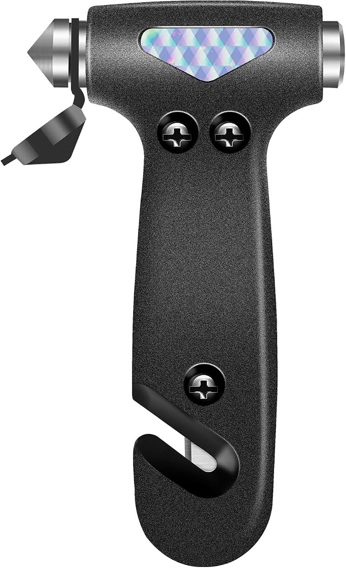 Gadgets Inside the Car Emergency Kit, Seat Belt Cutter and Window Breaker, Roadside Emergency Car Kit, Car Supplies for Women in Emergencies, Tool to Break Car Window and Cut Seat Belt, Black