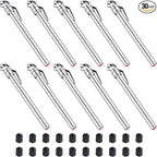 10 Pieces Pencil Tire Pressure Gauge Stainless Steel Stem Tire Pressure Gauge Accurate Mechanical Wheel Checker with 20 Pieces Tire Stem Valve Caps for Car Truck Motorcycle Bike