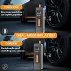 Tire Inflator Portable Air Compressor, 5X Faster 150 PSI Portable Tire Inflator for Car, Built-in Magnetic Storage, Auto Shut-Off Cordless Air Pump, LED Light for Cars, Motor, Bikes