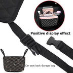 Bling Car Net Pocket Handbag Holder, Rhinestone Vehicle Backseat Purse Organizer Between Seats, Diamond Hanging Storage Bag Barrier of Pet Kids, Universal Automotive Accessories (Multicolor)