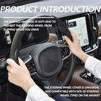2pcs Universal Fit Carbon Fiber Steering Wheel Cover, Anti-Skid Steering Wheel Cover/Segmented Steering Wheel Protector/Car Interior Accessories (Black)