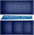 Trunk Organizer for Car, Car Organizer, Sturdy Trunk Organizer for SUV, Non-Slip Bottom, Storage Organizer for Sedans, Van, Jeep, Grocery, Large 3 Compartments, Blue 32"×13"×10.6"