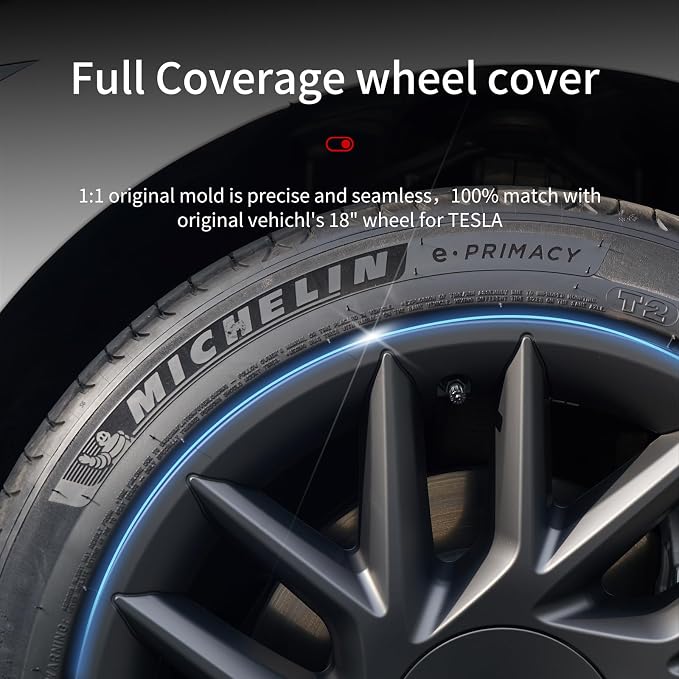 Wheel Cover for Tesla Model 3 Highland 4PCS Hubcaps for Tesla Wheel Cover Model 3 Highland(2023-2025) Sport Rim Full Cover Hubcaps Accessories (Sport Style, 18 inch)