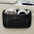 Car Seat Side Pocket Organizer, Multifunctional Auto Console Door Window Side Pocket Seats Storage Pouch, Leather Seat Gap Filler Organizer Pen Phone Holder for Most Vehicles (Black)