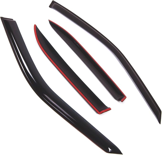 Outside Mount Window Vent Visors Rain Guards Compatible with BMW 318i 320i 323i 325i 1992-1998 | Side Window Wind Deflectors Rain Shields | Smoke Tinted, 4 Pcs Set, DGWV-491