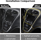 Car Interior Trim Strips,Universal 16.4 ft Car Electroplating Decoration Styling Door Dashboard, Flexible Interior Trim Accessories with Installing Tool(Gold)
