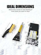 27" Snow Brush and Ice Scrapers for Car Windshield, Yellow | Detachable Windshield Scraper, Snow Removal Tool with Ergonomic Foam Grip for Cars, Trucks, SUVs