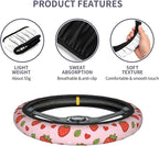 Strawberry Steering Wheel Cover Universal 14.5-15 Inch Non-Slip Strawberry Car Accessories