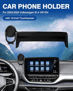 Car Phone Holder for 2020-2024 Volkswagen ID.4 VW ID4 Accessories Phone Mount with Dash Organizer 12-Inch Screen Cell Phone Stand Hands-Free 360 Degree Rotation(Not for 12.9-inch Screen)