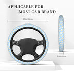 Universal 15 Inch Steering Wheel Cover, Cute Daisy Floral Neoprene Anti-Slip Wheel Protector, Durable & Breathable Car Accessory, Heat & Cold Protection for Most Sedans, SUVs, and Trucks