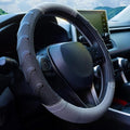 Grey Truck Steering Wheel Cover with Breathable Grip, Premium Faux Leather, Universal fit for Full Size Trucks and SUVs with Steering Wheel Size 15.5" to 16"