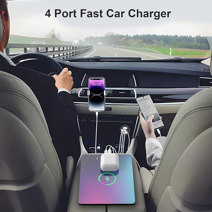 2 Pack 12V USB Outlet 4 Port Car Charger, 78W Super Fast Dual PD3.0 & QC3.0 Multiple USB Port for Car, USB C Cigarette Lighter Replacement 12 Volt Socket Waterproof for Marine Boat Motorcycle RV Golf
