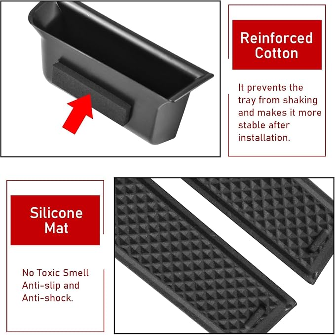 Door Organizer Tray Compatible with 2020-2025 Mercedes Benz GLB X247, 2 Pcs Door Handle Pocket Storage Box Insert for GLB 250 2020 2021 2022 2023 2024 2025