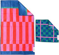 crae. Microfiber Hand Towel & Washcloth Set of 2 - Double-Sided, Waffle Weave, Super Absorbent, Lint-Free, Fast Drying -for Bathroom, Kitchen, Car, and Window Cleaning (Collins/Marine)