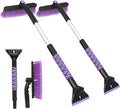 2 Packs 32" Snow Brush and Ice Scraper for Car Windshield, 2-in-1 Car Snow Brush and Ice Scraper, Extendable Snow Scraper with Brush, Snow Removal for Cars SUVs