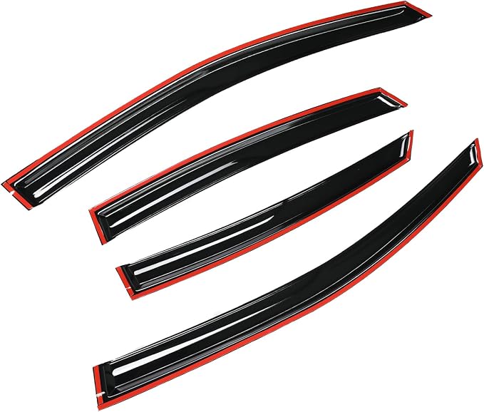 94714 Tape-On Smoke Tinted Side Window Visor Deflectors Vent Rain Guards Compatible with Fusion 2013-2020 S SE SEL Titanium Hybrid