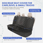 Back Seat Pet Cover for Dogs w/o Hammock – 54" Wide, Waterproof Car Seat Cover, Non-Slip, Heavy-Duty – Fits Cars, SUVs, Small Trucks – 2 Seat Belt & Latch Access – Back Seat Protector (Black)