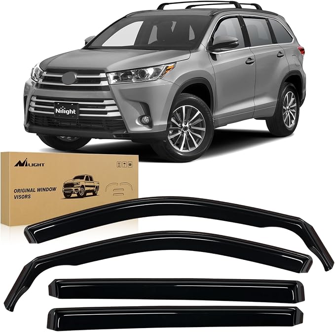 in Channel Window Rain Guards for Toyota Highlander 2014 2015 2016 2017 2018 2019 Vent Window Visors, Window Deflectors-4PCS