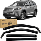 in Channel Window Rain Guards for Toyota Highlander 2014 2015 2016 2017 2018 2019 Vent Window Visors, Window Deflectors-4PCS