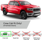 Voron Glass in-Channel Extra Durable Rain Guards for Trucks Dodge RAM 1500 2019-2026 Crew Cab, Window Deflectors, Vent Window Visors, 4 Pieces - 220159