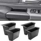 for Ram 1500 Door Side Organizer Tray 2019 2020 2021 2022 2023 2024 2025 2026, for Ram 1500 Door Pocket Insert 4 Pcs with White-Lines Mats (Does not fit 2500 3500)