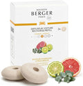 Car Diffuser Refill Set, Citrus Breeze | Grapefruit Bergamot Vetiver Notes, 2 Ceramic Inserts, Fits Vent Clips, 4-Week Diffusion, Made in France