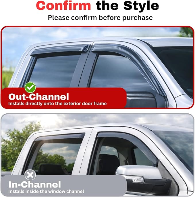 KPY Rain Guards Fit for 2002-2006 Acura RSX, Out-Channel Window Visors Vent Wind Deflectors 2PC, Car Accessories for 02-06 Acura RSX