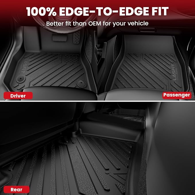 Floor Mats for Nissan Versa 2020-2025, Custom Fit All Weather Protection Durable TPE Floor Liners for Nissan Versa S/SR/SV 2025 2024 2023 2022 2021 2020 1st & 2nd Row Car Mats, Black