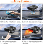 200W Car Heater,12V Portable Car Heater that Plugs Into Cigarette Lighter Electric Car Heater Defroster, 2 in 1 Heating & Cooling Fast Heating Defrost Defogger with Plug in Cigarette Lighter (Black)