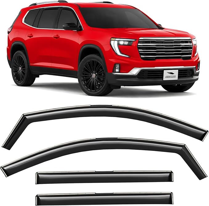 Voron Glass in-Channel Extra Durable Rain Guards for GMC Acadia 2024-2026, Window Deflectors, Vent Window Visors, 4 Pieces - 200819