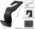 Car Hooks for Purses and Bags, Car Back Seat Headrest Hanger Vehicle Red Superior Leather Storage Hook, Pack of 2