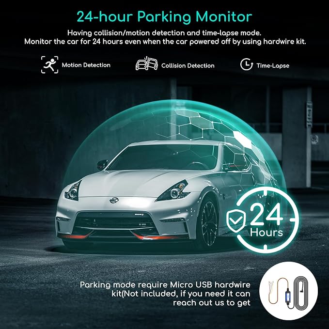 D30S 4K Dash Cam with GPS Wi-Fi, Front and Inside Dual 2.5K 1080P, Uber Car Camera with Infrared Night Vision, Supercapacitor, 4 IR LEDs, G-Sensor, Parking Mode, Loop Recording