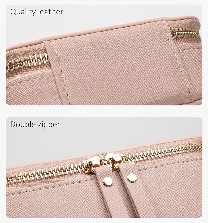 Clear Makeup Bags Small, TSA Approved Toiletry Bag with Zipper, Mini Clear Beach Makeup Pouch Purse Organizer Fit Carry-on Travel Essentials,Small Cosmetic Bags for Car Storage (Mini-Nude)