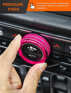 HVAC Climate Control Panel Knob Trim Kit & Light Control Switch Cover, Air Conditioner Knob Aluminum Alloy Ring for 2018-2024 Jeep Wrangler JL JLU & Gladiator JT, Interior Accessories, Pink