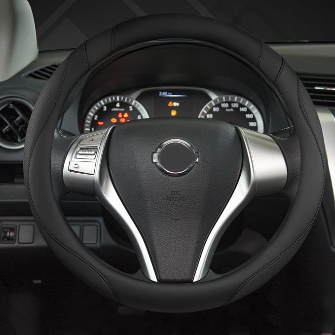 Customized Auto Car Steering Wheel Cover for Nissan(Black-Standard Size)