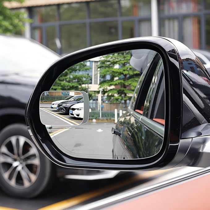 2PCS Car Blind Spot Mirror, Wide Angle Clear HD Glass Convex Side Rear View Mirror to Reduce Blindspot, Auto Exterior Rear View Accessories for Wide Angle, Universal Fit (StyleC)