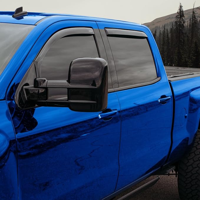 Goodyear Shatterproof Window Deflectors for GMC Sierra 2500HD/3500HD 2015-2019 Crew Cab, Tape-on Rain Guards, Window Visors, Vent Deflector, Vent Visor, Truck Accessories, 4pcs-GY007720