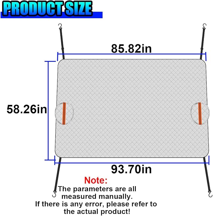 Magnetic Car Windshield Snow Cover, Extra Large Auto Ice Guard Windshield Cover with Side Window & Side Mirror Protector, Safe Reflective Vehicle Winter Exterior Accessories (Silver)