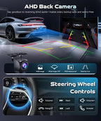 Android 15/4+64G Car Radio Double Din Car Radio with Wireless Carplay&Android Auto,7 inch 1280*720P IPS TouchScreen Car Audio Receivers with WiFi GPS EQ BT5.0 FM/RDS Radio Mirror Link AHD Rear Camera