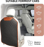 Kick Mat Back Seat Protector - Car Back Seat Cover for Kids Feet - Waterproof & Sturdy Protector for Upholstery from Dirt, Mud, Scratches and Stain (White)