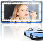 Car Sun Visor Vanity Mirror - Rechargeable Makeup Mirror with 60 LEDs, 3 Light Modes & Dimmable Touch Control for Cars, Trucks, SUVs, Car Interior Accessories for Women (Blue)