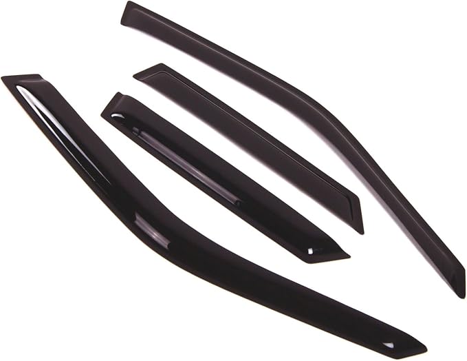 WD2-038 Dark Smoke 4 Pcs Set Window Visor (Outside Mount) Deflector Rain Guard Compatible with 1988-1996 Chevrolet Corsica