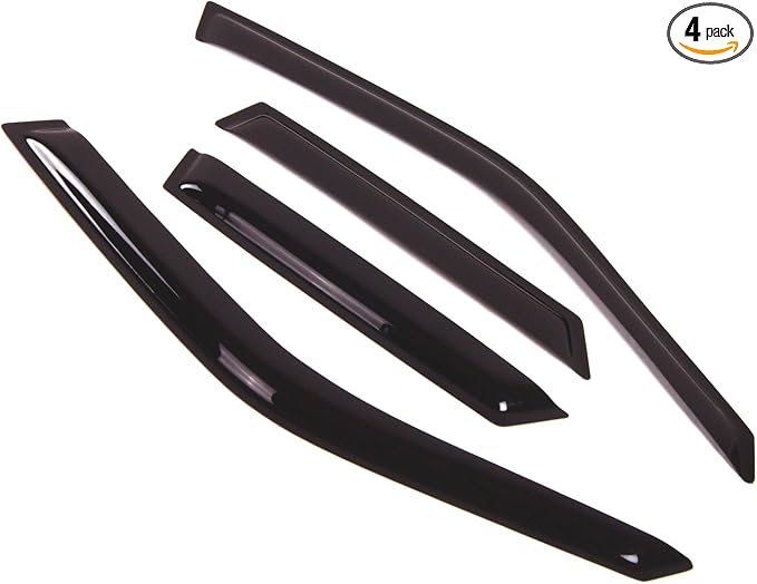 Outside Mount Window Vent Visors Rain Guards Compatible with Chevrolet Corsica 1988-1996 | Side Window Wind Deflectors Rain Shields | Smoke Tinted, 4 Pcs Set, DGWV-038