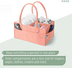 Mr. Pen- Baby Diaper Caddy Organizer, Coral | Nursery Storage Bin and Car Organizer for Diapers and Baby Wipes