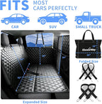 High Barrier Dog Car Seat Cover with Hard Bottom,Mesh Window,Waterproof,Anti Scratch,Safe,Easy to Use and Clean,Holds 330lbs,Foldable Car Seat Protector for Cars,SUVs,Small Pickup Trucks