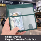 Car Registration and Insurance Holder, Vehicle Glove Box Car Organizer Men Women Wallet Accessories Case for Cards, Essential Document, Driver License, Dark Green