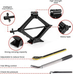 Scissor Jack Lift 2T, Car Jack Kit Tire Jack with Ratchet Wrenches & Telescopic Wrenches, Universal Emergency Kit 4409 lbs, Portable Tire Changing Kit for Vehicle/SUV/MPV