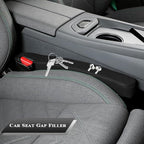 2PCS Car Seat Gap Filler, Soft Foam Leather No Drop Automotive Gap Stopper Between Seat and Console, Vehicle Seam Guard Gap Plug Crevice Catcher Blocker, Universal Fit (Black)