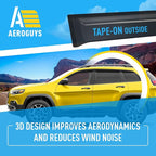 Extra Durable Window Deflectors Tape-On Window Visors Rain Guards Fit for Jeep Cherokee 2014-2023, Sun Visors, Wind Vent for Shades, Exterior Car Accessories - 6pcs. AG0962
